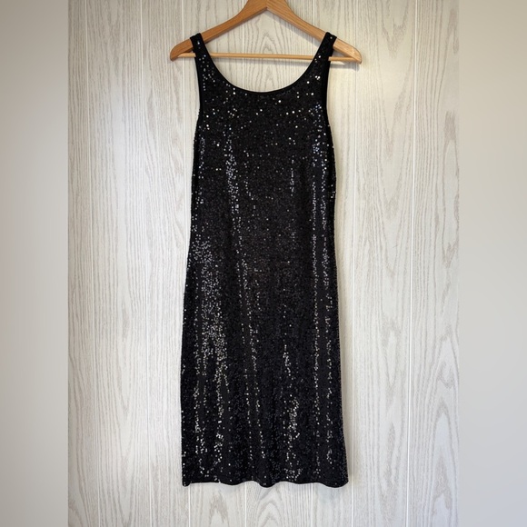 Dana Buchman Designer Caviar Black Sequins Dress Size Small LNC - Picture 3 of 3